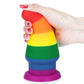 The tip of the silicone rainbow butt plug anal toy is soft