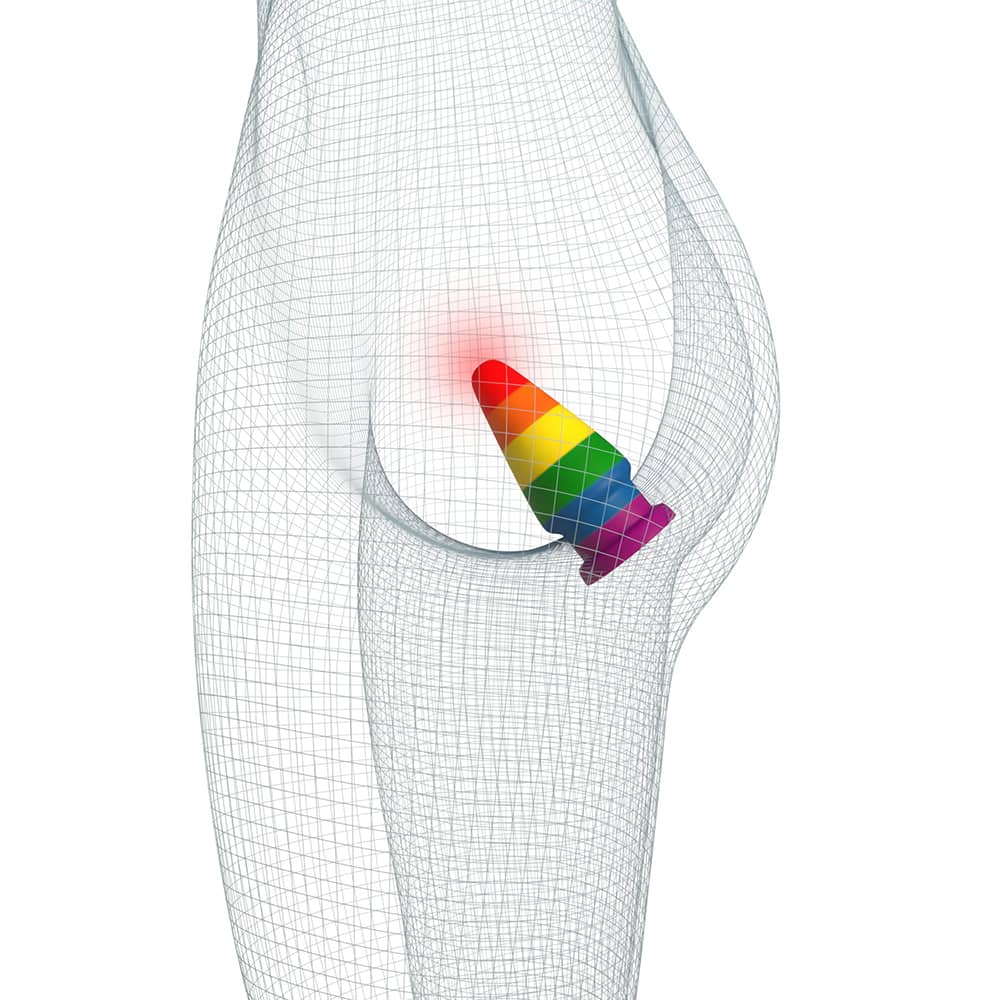 The silicone rainbow butt plug anal toy is suitable for penile prostate stimulation