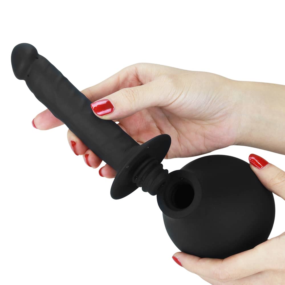 The detachable silicone peni-shaped nozzle of the silicone soft deluxe anal douche