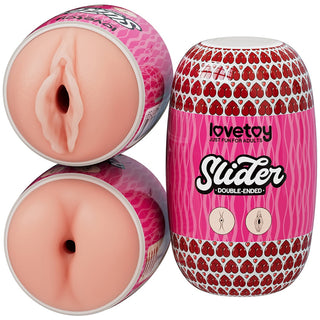 Slider Daul-Ended Masturbator Ass and Vagina Flesh Pocket Pussy