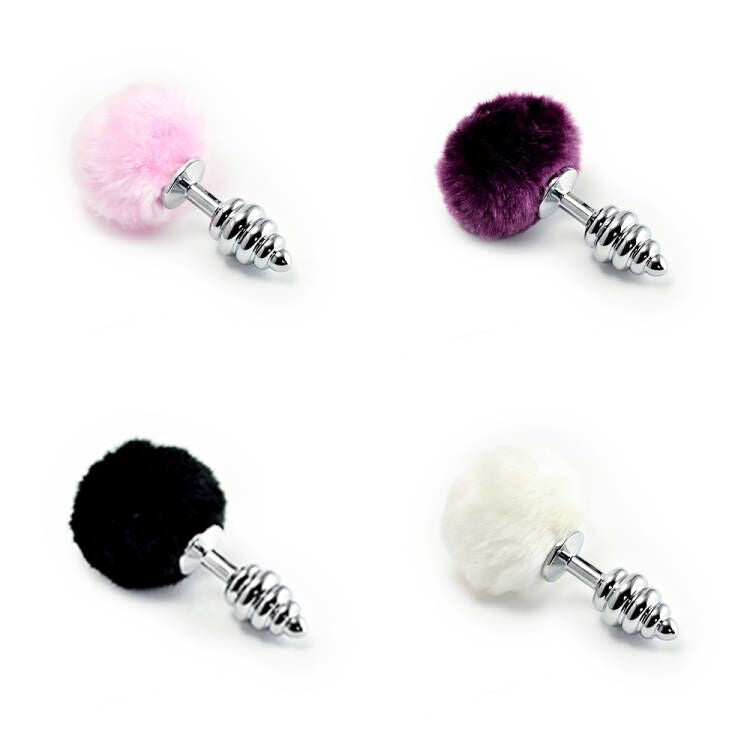 4 colors of the spiral pompon metal plug silver 