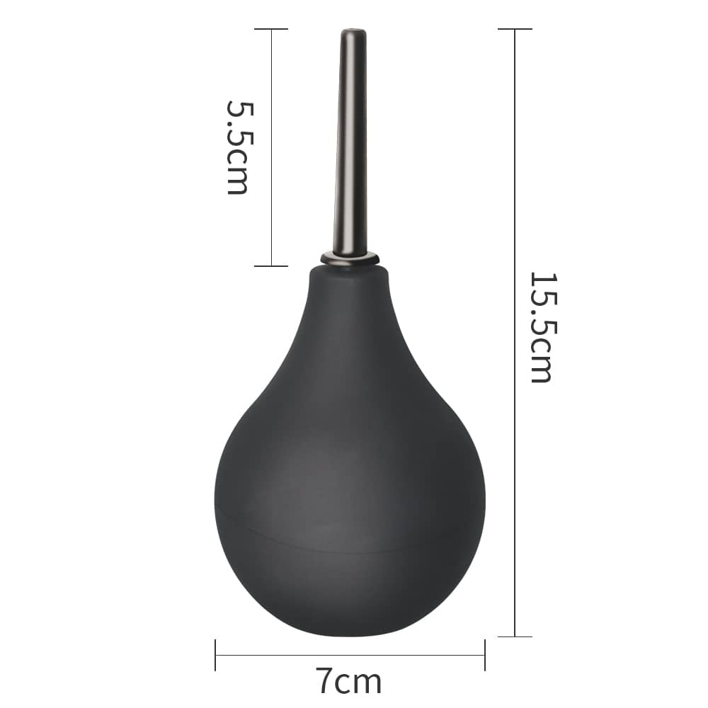 The size of the squeezable deluxe anal douche bulb