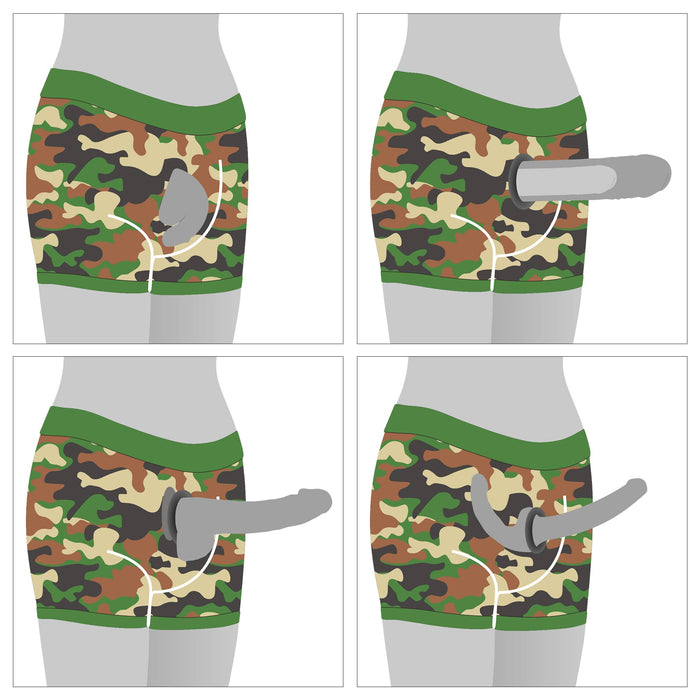 Strap On Harness | Strap On Camo Boxer Strapon Shorts
