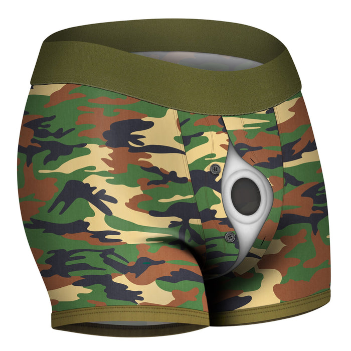 Strap On Harness | Strap On Camo Boxer Strapon Shorts