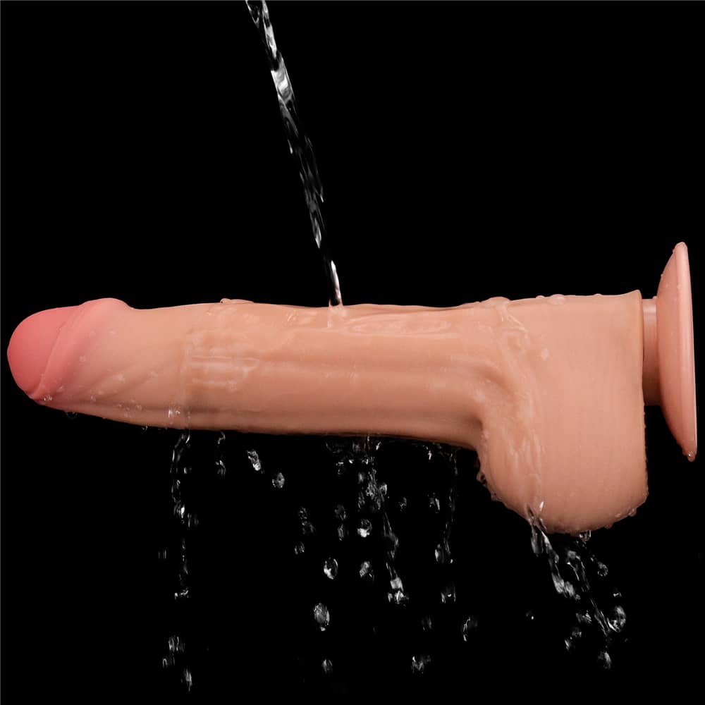 The 11.5 inches sliding skin dual layer dong is fully washable
