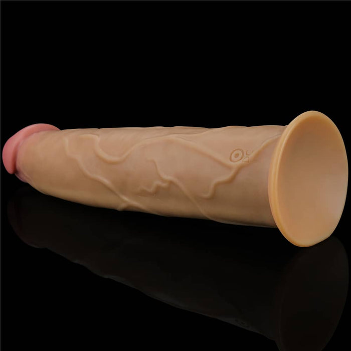 Vibrating Thrusting Dildo | 9.0'' Dual Density Platinum Silicone Dildo