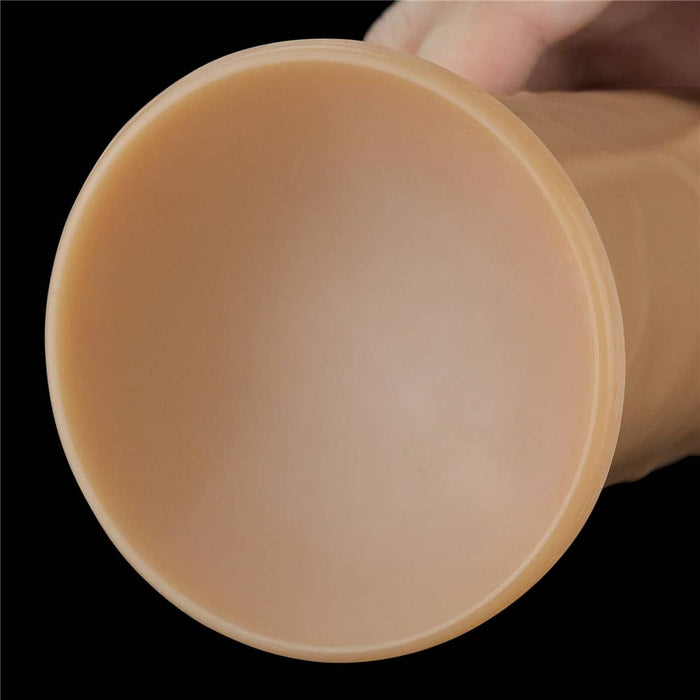 Vibrating Thrusting Dildo | 9.0'' Dual Density Platinum Silicone Dildo
