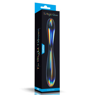 The packaging of the twilight gleam glass double head dildo 