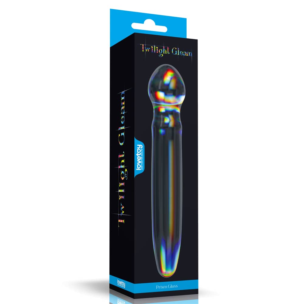 The packaging of the twilight gleam prism glass dildo 