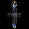 The twilight gleam prism glass dildo is upright