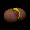 The brown vagina ass male masturbator with sexy yellow panties laid flat