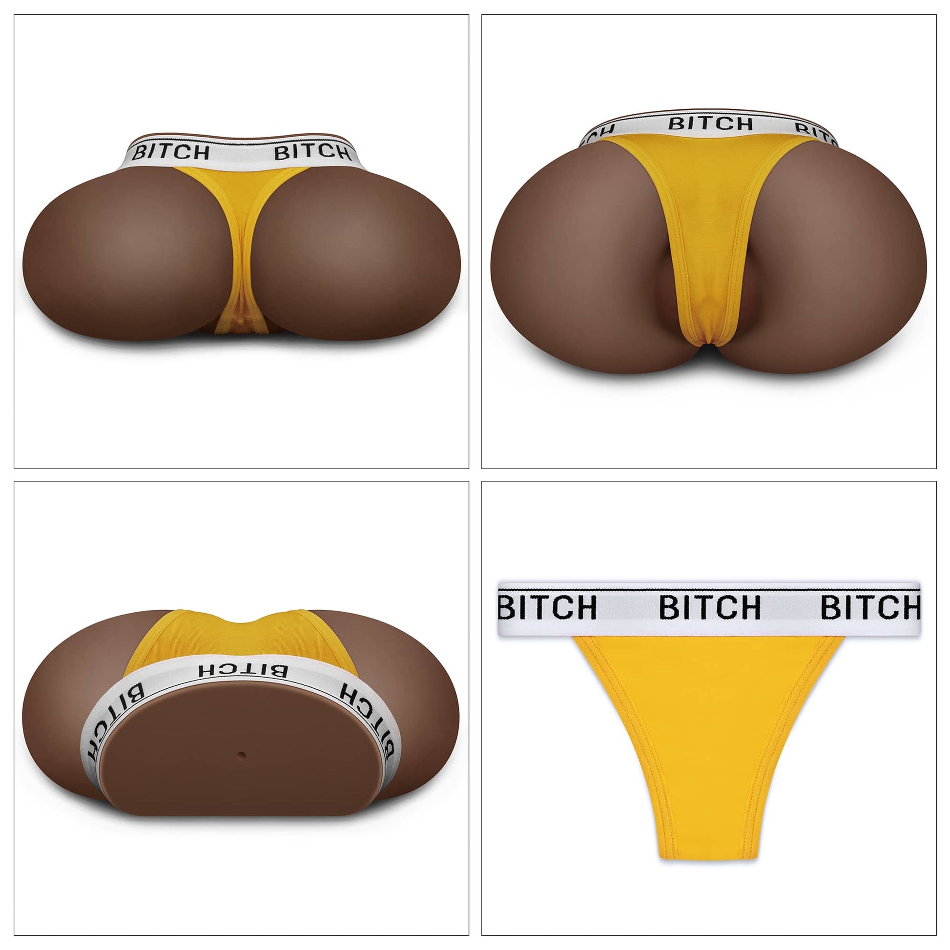 The brown vagina ass male masturbator comes with a sexy yellow thong