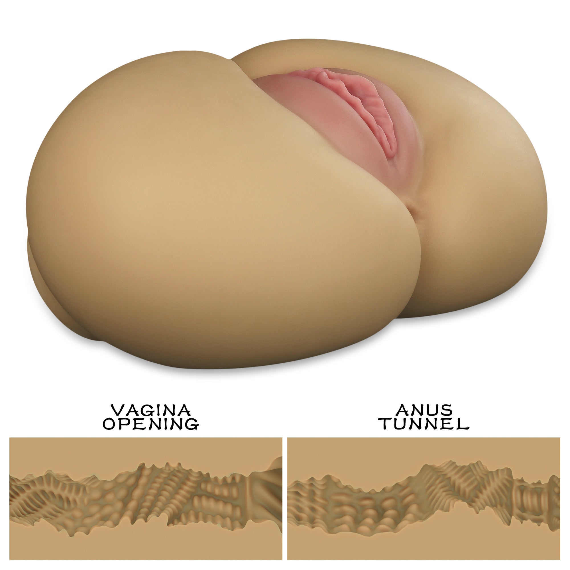 The vagina and anus tunnels of the flesh vagina ass male masturbator