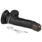 The dildo of the The 8.5 inches black vibrating dildo easy strapon set lays flat