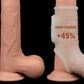 The vibrating drip cock sleeve with scrotum sleeve provides an additional 45 percent in girth