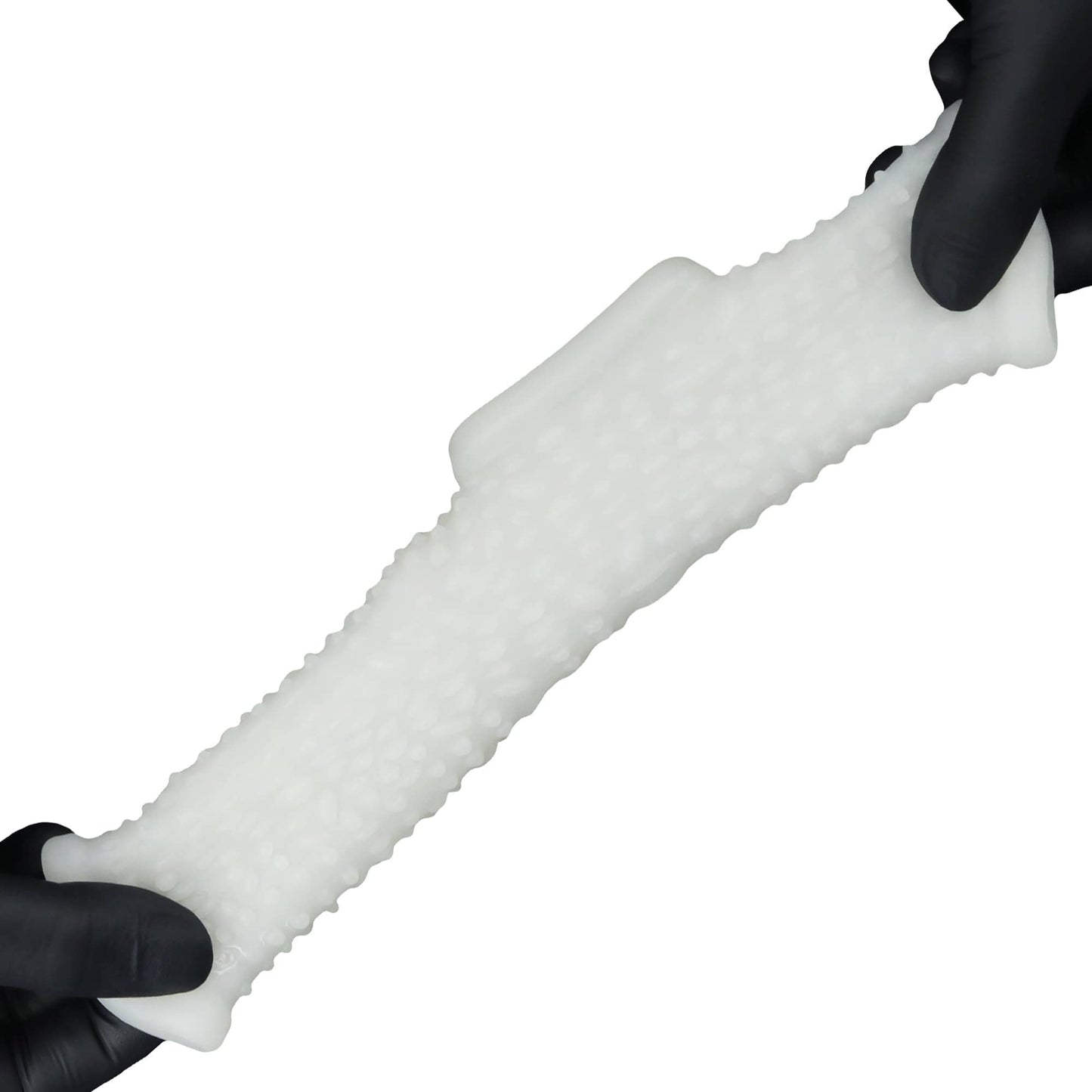 The vibrating drip cock sleeve with scrotum sleeve is ultra-stretchy