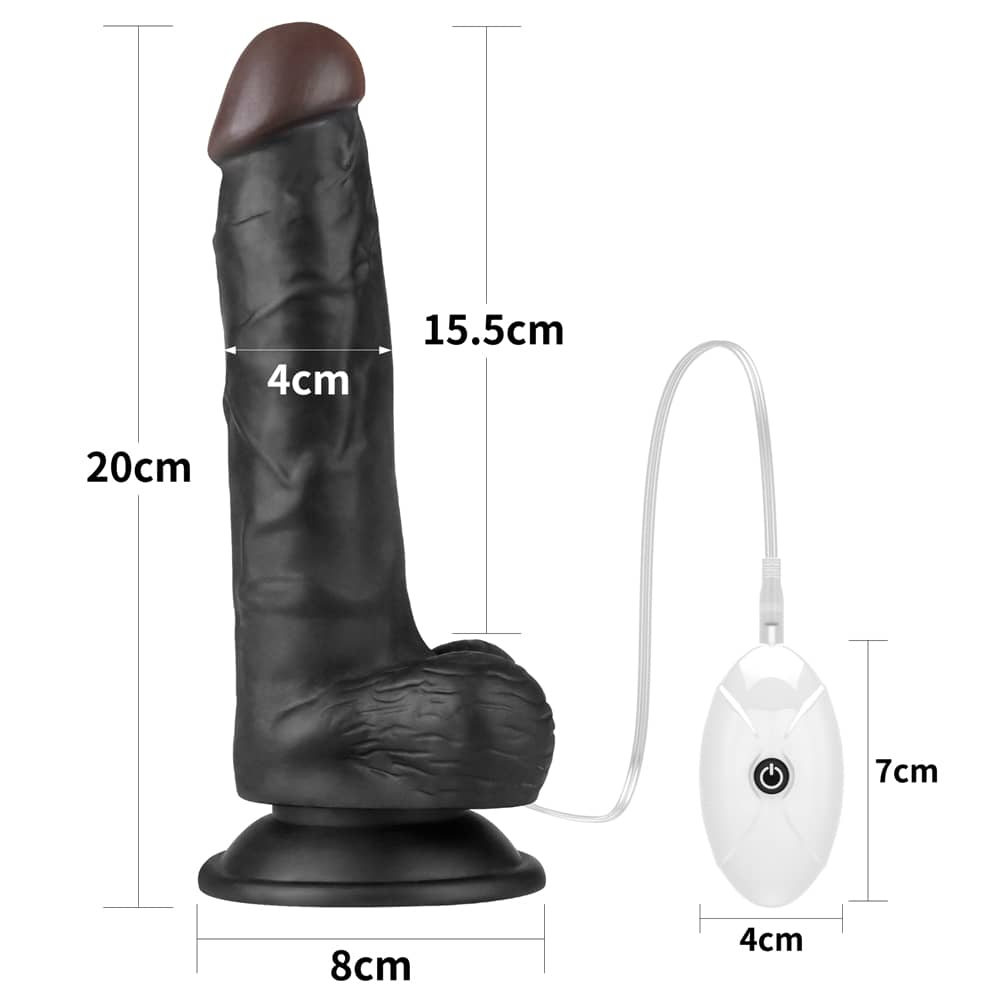 The size of the dildo of the 7.5 inches black vibrating dildo easy strapon set