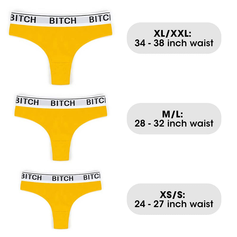 The size chart of the vibrating thong underwear with remote control