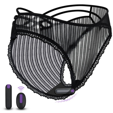 The lace vibrating panties with vibrator with a video playback logo