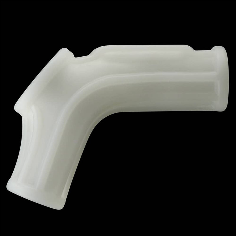 The white vibrating ridge penis ring with scrotum sleeve  lays flat