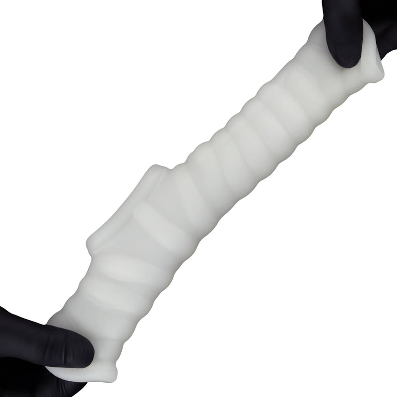 The wave vibrating knights ring with scrotum sleeve is ultra-stretchy without deformation