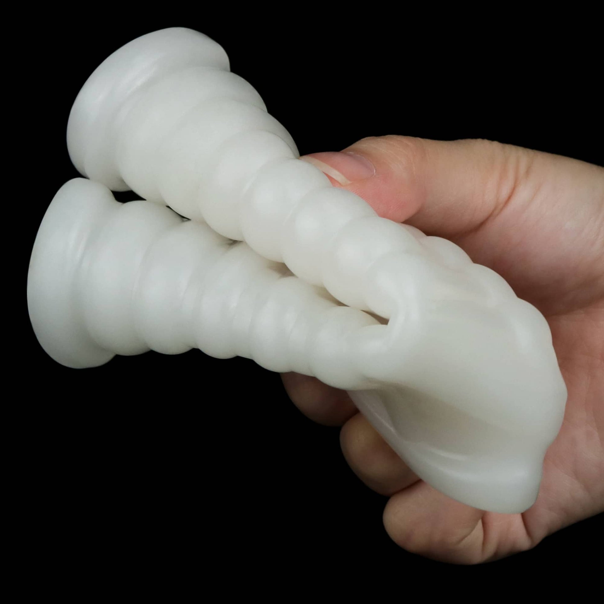 The wave vibrating knights ring with scrotum sleeve is easily pull or fold