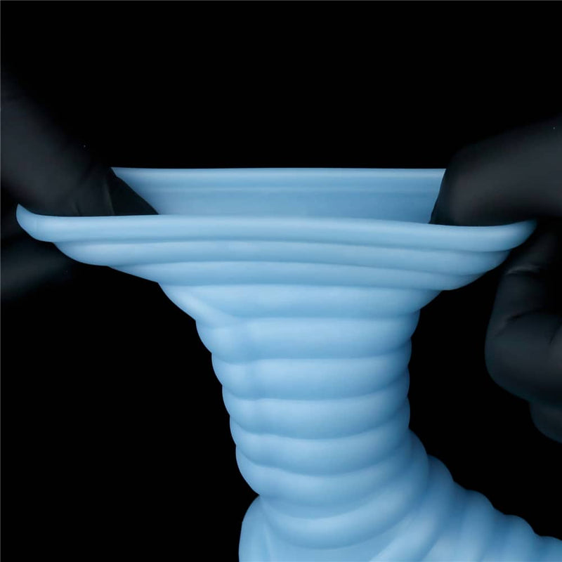 The elasticity of the blue vibrating wave cock ring with scrotum sleeve   