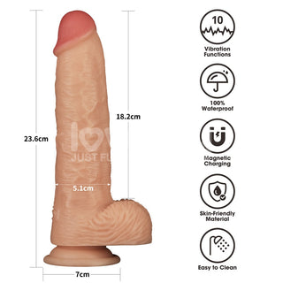 Vibrating Enhanced Strap on Set 9.5'' L/XL/2XL (Flesh)