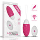 The packaging of the pink wireless remote control rechargeable vibrator