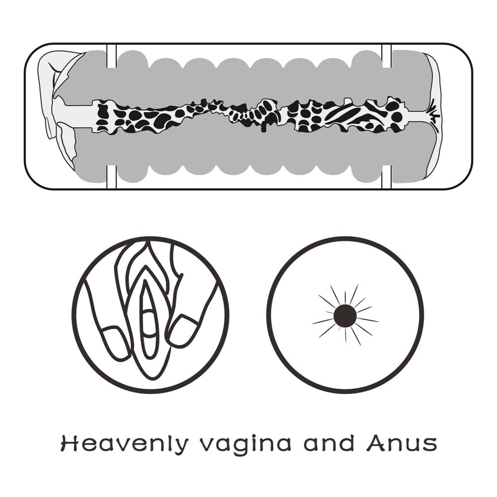 The tunnel of the virgin skin vagina ass double side stroker  is full of numerous curves