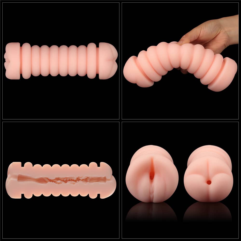 The vagina ass double side stroker is soft and realistic