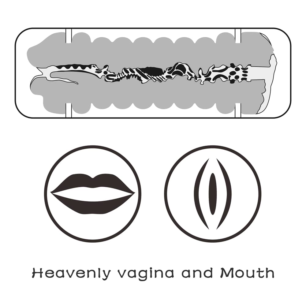 The tunnel of the double side vagina mouth stroker  is full of numerous curves