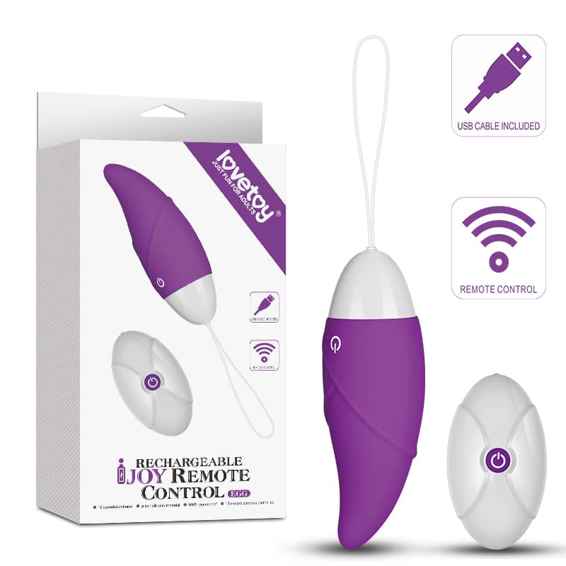 The packaging of the purple wireless remote control vibrator for women