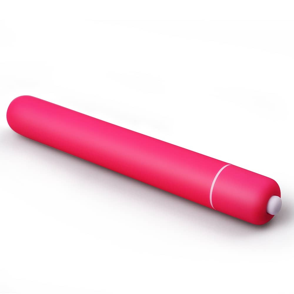 The pink x-basic bullet 10 speeds vibrator lays flat