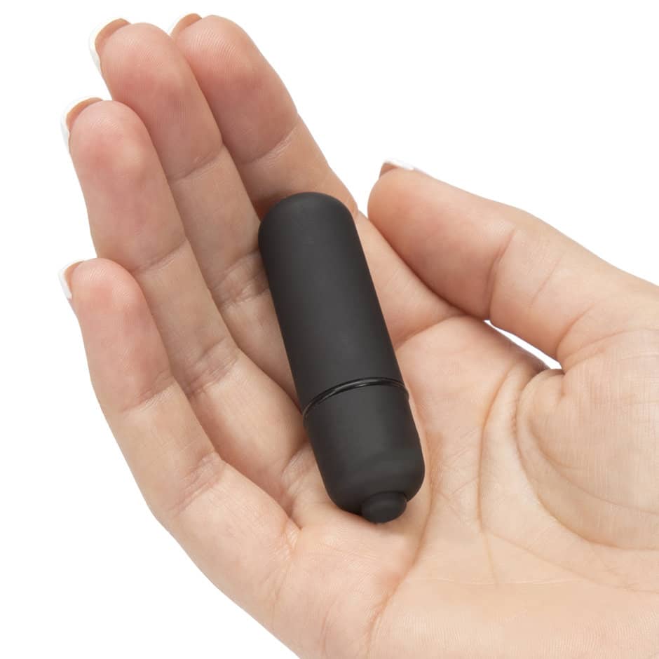 The 10 speeds bullet mini vibrator is on the palm