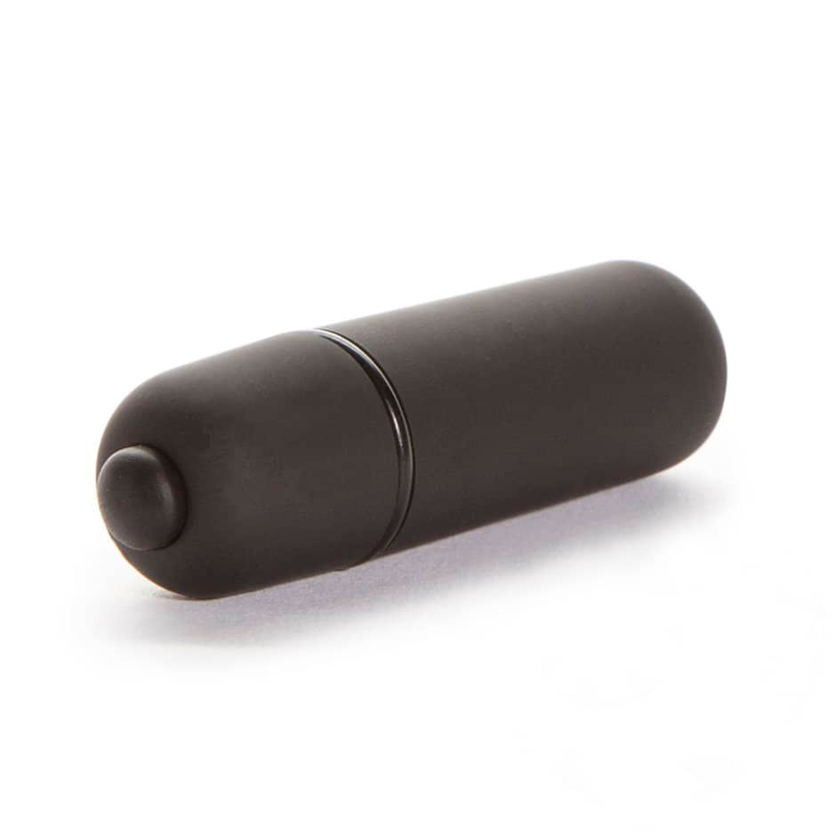 The black one speed bullet mini vibrator lays flat