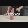 The display video of the 7 inches silicone realistic tongue dildo anal toy