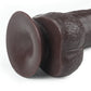 Dark Brown Realistic Sliding Skin Soft Dildo for Deepthroat Blowjob Training, Soft Strap on Anal Dildo with Suction Cup 